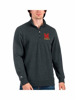 Antigua Heathered Charcoal Maryland Terrapins Quarter-Zip Pullover Sweatshirt